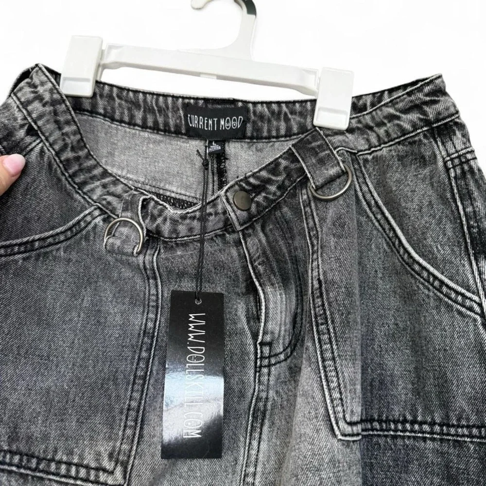 Dolls Kill Current Mood Popularity Explained 2-Way Denim Maxi Skirt NWT Large - Picture 5 of 8